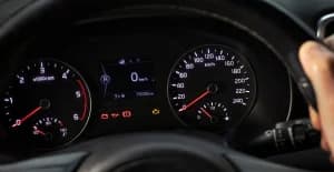 A close-up of a car's dashboard