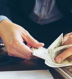 A person counting money